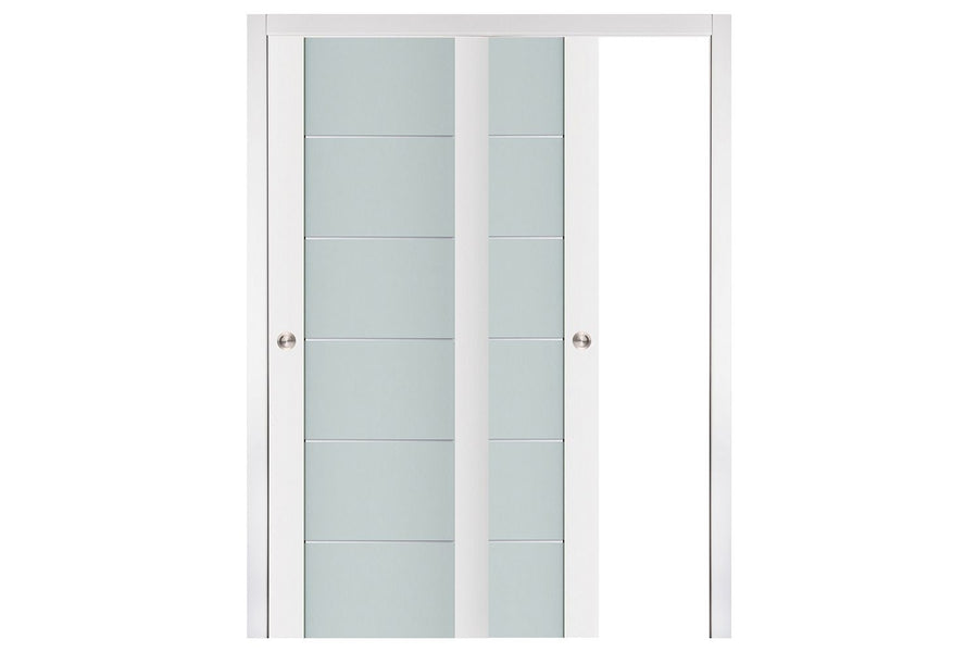 Nova Triplex 008 Soft White Laminated Modern Interior Door | ByPass Door