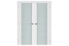 Nova Triplex 008 Soft White Laminated Modern Interior Door | Frosted Glass | Buy Doors Online