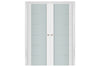 Nova Triplex 008 Soft White Laminated Modern Interior Door | Frosted Glass | Buy Doors Online