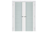 Nova Triplex 009 Soft White Laminated Modern Interior Door | Frosted Glass | Buy Doors Online