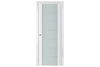 Nova Triplex 009 Soft White Laminated Modern Interior Door | Frosted Glass | Buy Doors Online