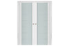 Nova Triplex 009 Soft White Laminated Modern Interior Door | Frosted Glass | Buy Doors Online