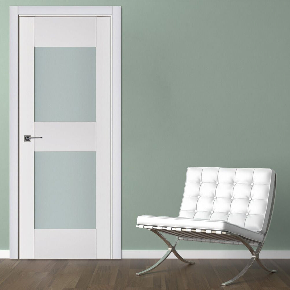 Nova Triplex 013 Soft White Laminated Modern Interior Door