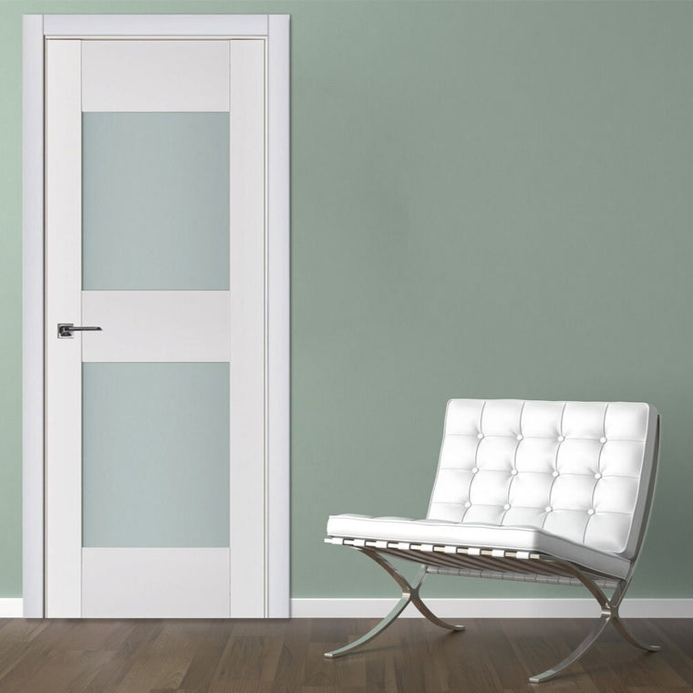 Nova Triplex 013 Soft White Laminated Modern Interior Door