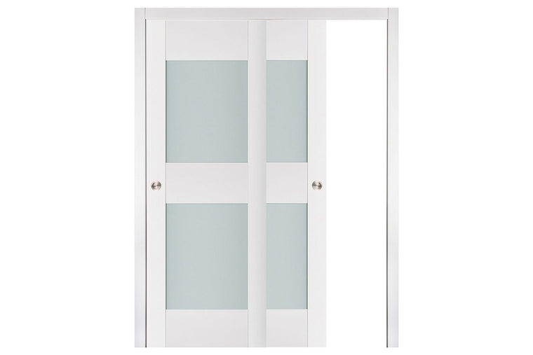 Nova Triplex 013 Soft White Laminated Modern Interior Door | ByPass Door