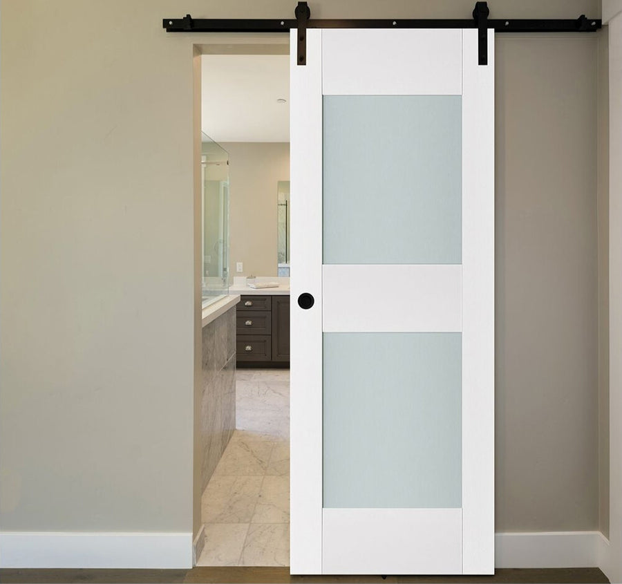 Nova Triplex 013 Soft White Laminated Modern Interior Door | Barn Door