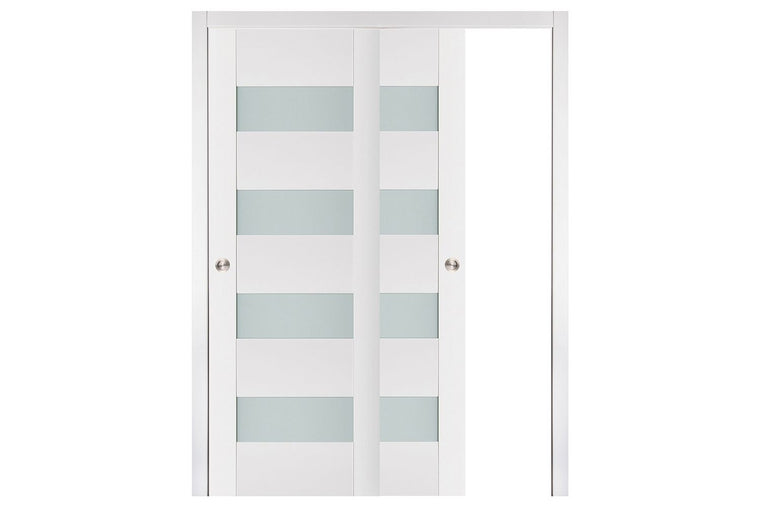 Nova Triplex 017 Soft White Laminated Modern Interior Door | ByPass Door
