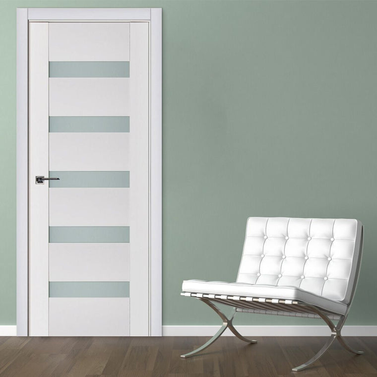 Nova Triplex 018 Soft White Laminated Modern Interior Door