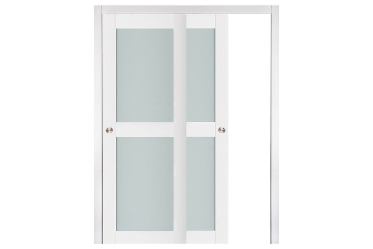 Nova Triplex 020 Soft White Laminated Modern Interior Door | ByPass Door