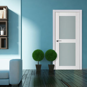 Nova Triplex 020 Soft White Laminated Modern Interior Door | Buy Doors Online