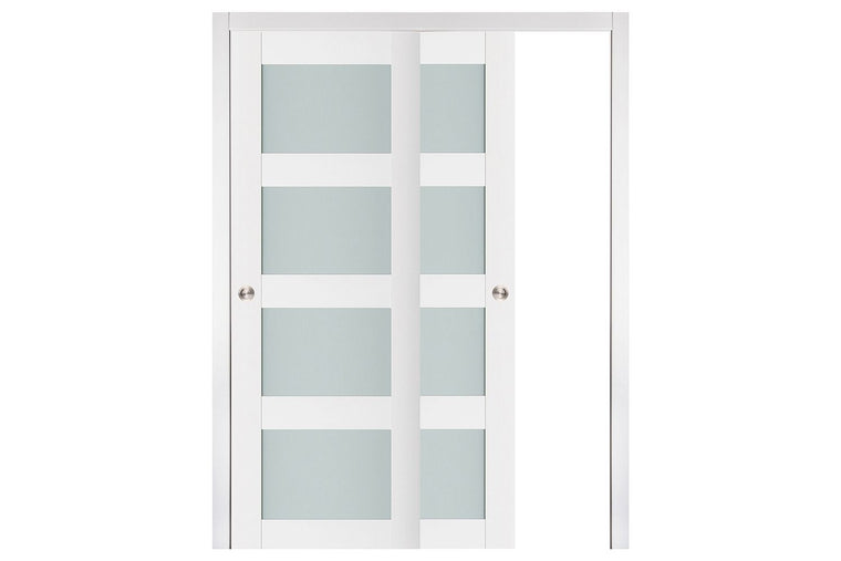 Nova Triplex 021 Soft White Laminated Modern Interior Door | ByPass Door