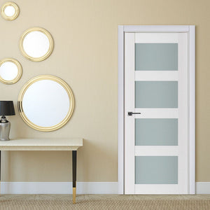 Nova Triplex 021 Soft White Laminated Modern Interior Door | Buy Doors Online