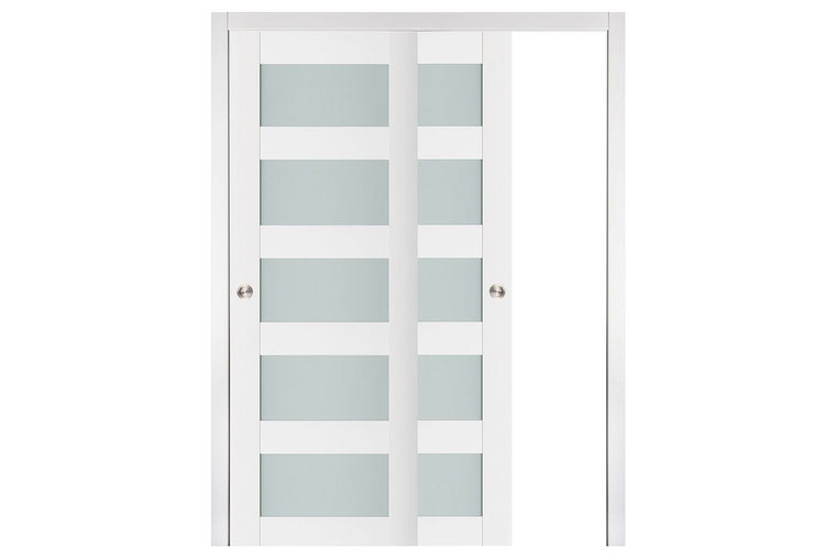 Nova Triplex 022 Soft White Laminated Modern Interior Door | ByPass Door