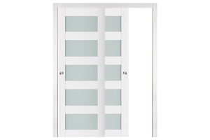 Nova Triplex 022 Soft White Laminated Modern Interior Door | ByPass Door | Buy Doors Online