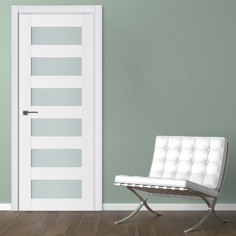 Nova Triplex 023 Soft White Laminated Modern Interior Door