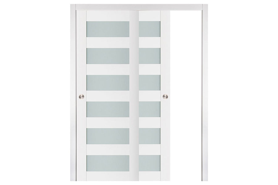 Nova Triplex 023 Soft White Laminated Modern Interior Door | ByPass Door