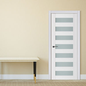 Nova Triplex 024 Soft White Laminated Modern Interior Door | Buy Doors Online