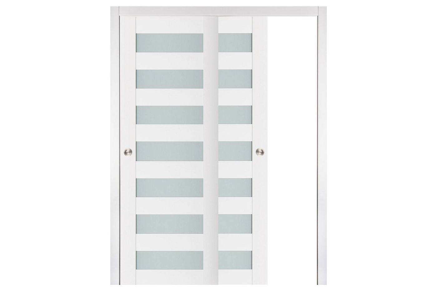 Nova Triplex 024 Soft White Laminated Modern Interior Door | ByPass Door