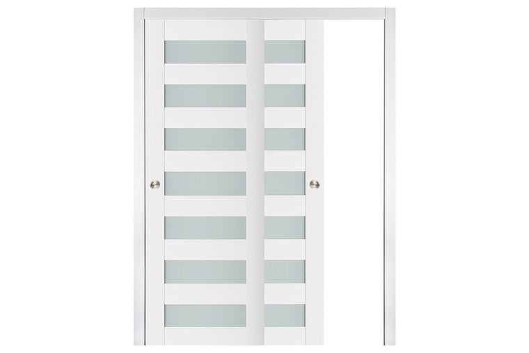 Nova Triplex 024 Soft White Laminated Modern Interior Door | ByPass Door