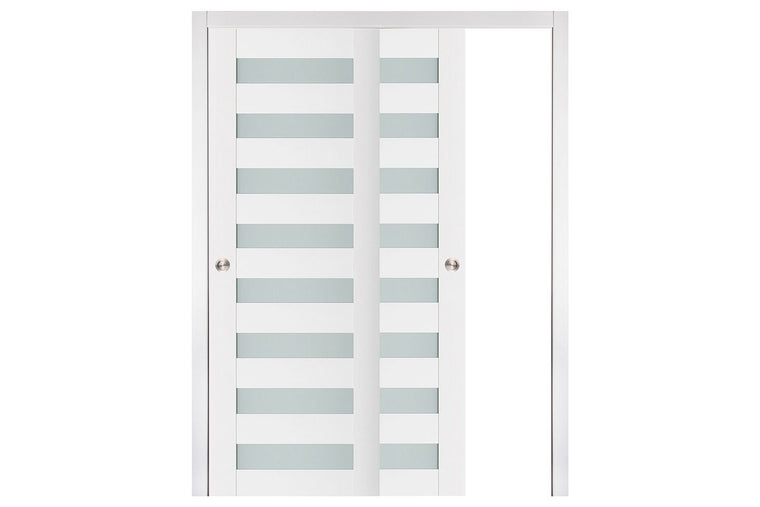 Nova Triplex 025 Soft White Laminated Modern Interior Door | ByPass Door