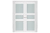 Nova Triplex 029 Soft White Laminated Modern Interior Door | Frosted Glass | Buy Doors Online