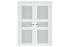 Nova Triplex 029 Soft White Laminated Modern Interior Door | Frosted Glass | Buy Doors Online