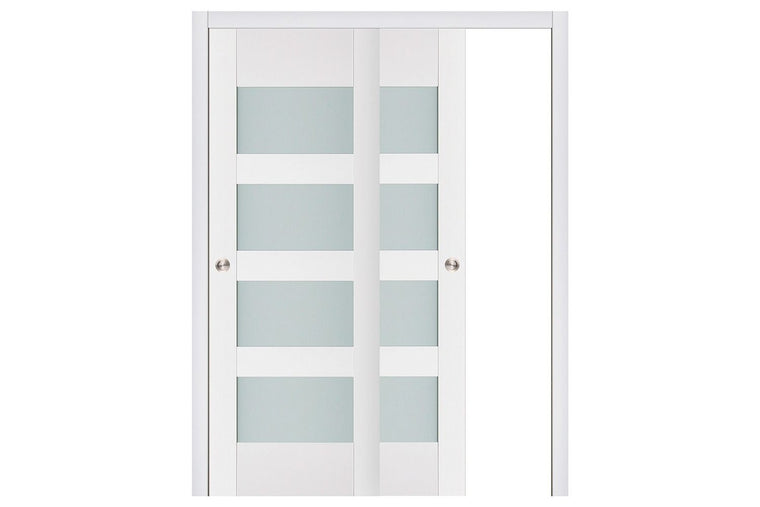 Nova Triplex 035 Soft White Laminated Modern Interior Door | ByPass Door