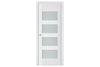 Nova Triplex 035 Soft White Laminated Modern Interior Door | Frosted Glass | Buy Doors Online