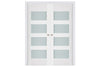 Nova Triplex 035 Soft White Laminated Modern Interior Door | Frosted Glass | Buy Doors Online