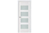 Nova Triplex 035 Soft White Laminated Modern Interior Door | Frosted Glass | Buy Doors Online