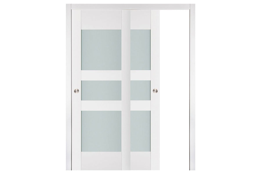 Nova Triplex 036 Soft White Laminated Modern Interior Door | ByPass Door