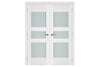 Nova Triplex 036 Soft White Laminated Modern Interior Door | Frosted Glass | Buy Doors Online