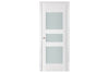 Nova Triplex 036 Soft White Laminated Modern Interior Door | Frosted Glass | Buy Doors Online