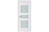 Nova Triplex 036 Soft White Laminated Modern Interior Door | Frosted Glass | Buy Doors Online