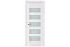 Nova Triplex 040 Soft White Laminated Modern Interior Door | Frosted Glass | Buy Doors Online