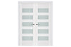 Nova Triplex 040 Soft White Laminated Modern Interior Door | Frosted Glass | Buy Doors Online