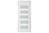 Nova Triplex 040 Soft White Laminated Modern Interior Door | Frosted Glass | Buy Doors Online