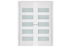 Nova Triplex 040 Soft White Laminated Modern Interior Door | Frosted Glass | Buy Doors Online