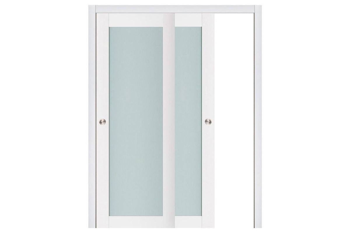 Nova Triplex 054 Soft White Laminated Modern Interior Door | ByPass Door