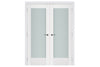 Nova Triplex 054 Soft White Laminated Modern Interior Door | Frosted Glass | Buy Doors Online