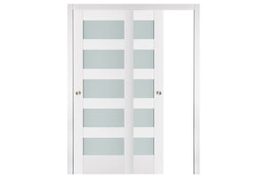 Nova Triplex 057 Soft White Laminated Modern Interior Door | ByPass Door | Buy Doors Online