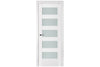 Nova Triplex 057 Soft White Laminated Modern Interior Door | Frosted Glass | Buy Doors Online