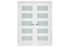 Nova Triplex 057 Soft White Laminated Modern Interior Door | Frosted Glass | Buy Doors Online