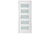 Nova Triplex 057 Soft White Laminated Modern Interior Door | Frosted Glass | Buy Doors Online