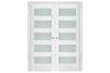 Nova Triplex 057 Soft White Laminated Modern Interior Door | Frosted Glass | Buy Doors Online