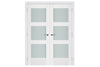 Nova Triplex 058 Soft White Laminated Modern Interior Door | Frosted Glass | Buy Doors Online