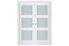 Nova Triplex 058 Soft White Laminated Modern Interior Door | Frosted Glass | Buy Doors Online