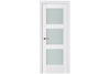 Nova Triplex 058 Soft White Laminated Modern Interior Door | Frosted Glass | Buy Doors Online