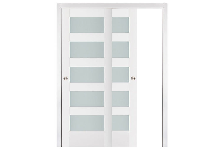 Nova Triplex 059 Soft White Laminated Modern Interior Door | ByPass Door