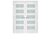 Nova Triplex 059 Soft White Laminated Modern Interior Door | Frosted Glass | Buy Doors Online